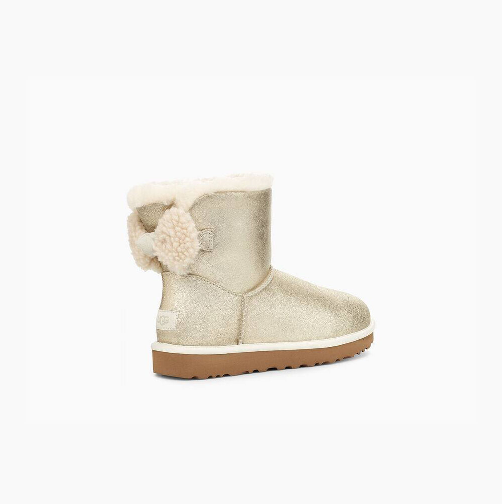 UGG Arielle Sparkle Bow Bow Boots Damen Platin Gold Schweiz | AZCQ7J8Z