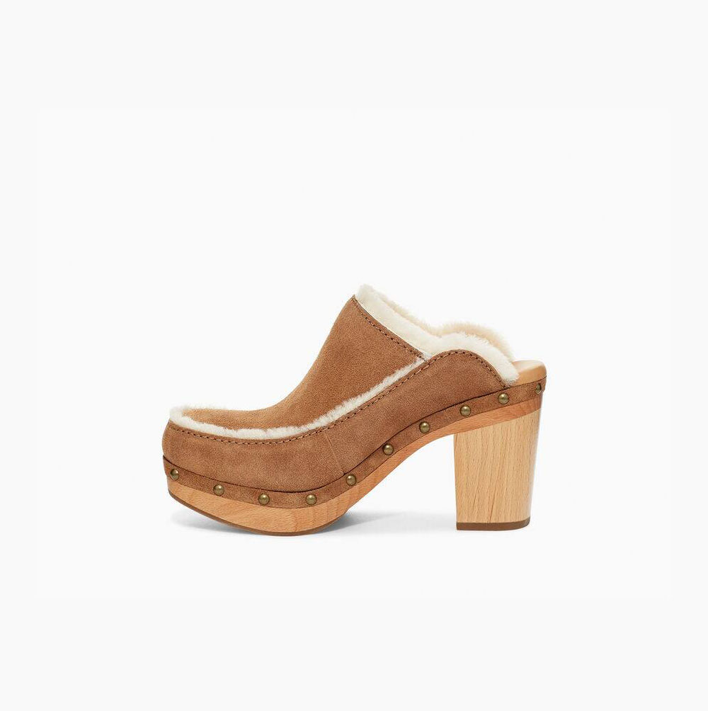 UGG Aubriana Heels Mules Damen Braun Schweiz | Z75AQNVF