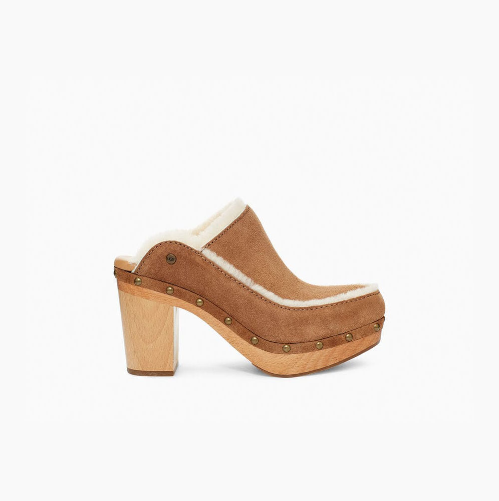 UGG Aubriana Heels Mules Damen Braun Schweiz | Z75AQNVF