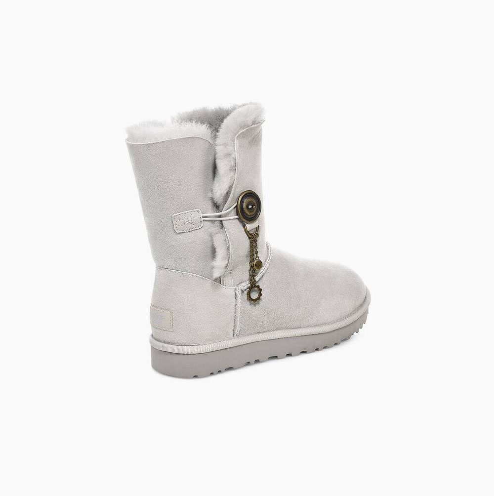 UGG Azalea Charm Button Button Boots Damen Grau Lila Schweiz | 93AOO7KH