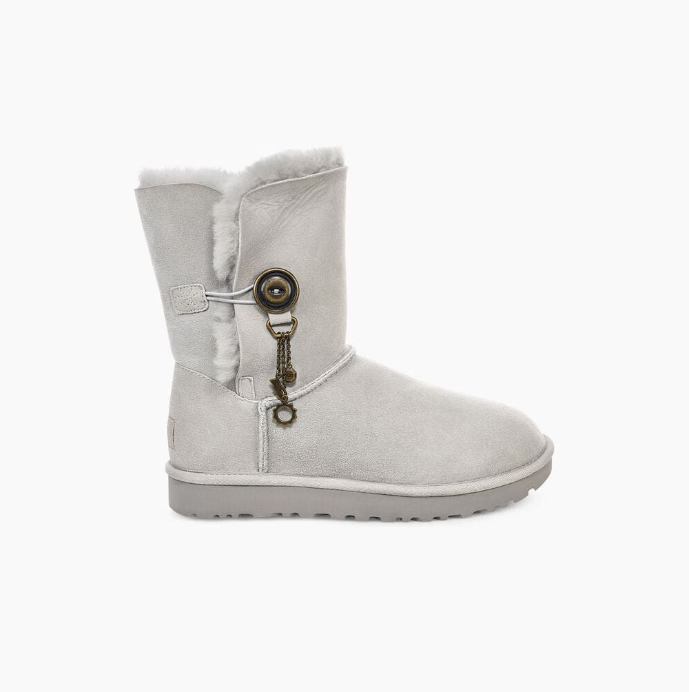 UGG Azalea Charm Button Button Boots Damen Grau Lila Schweiz | 93AOO7KH