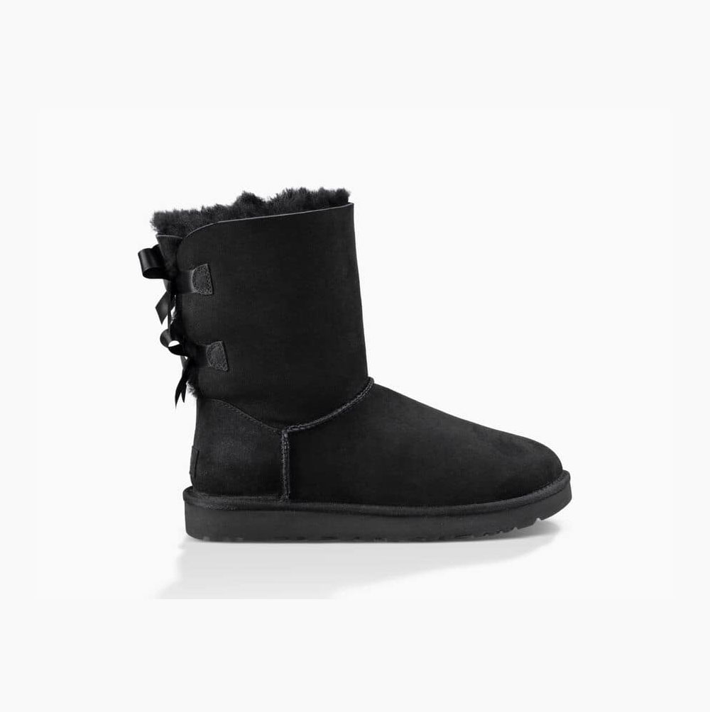 UGG Bailey Bow II Bow Boots Damen Schwarz Schweiz | IU0JG121