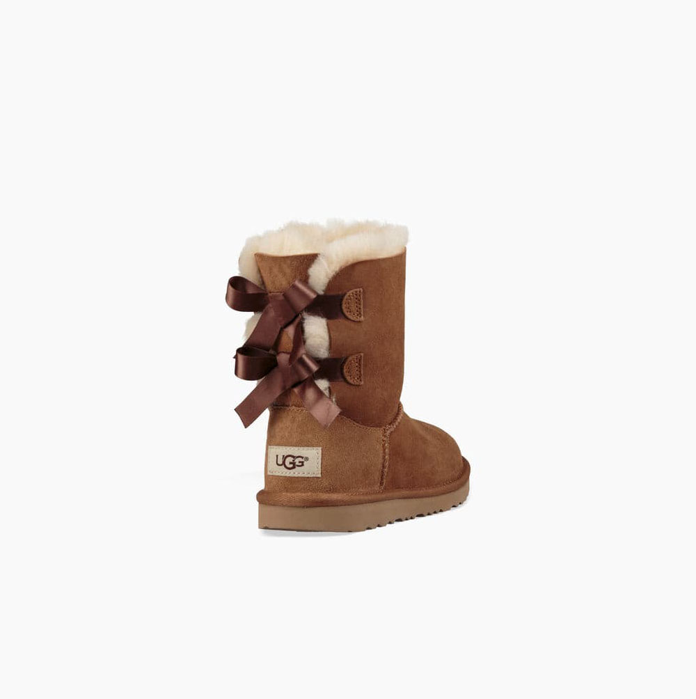 UGG Bailey Bow II Bow Boots Kinder Braun Schweiz | EAD1Q4T2