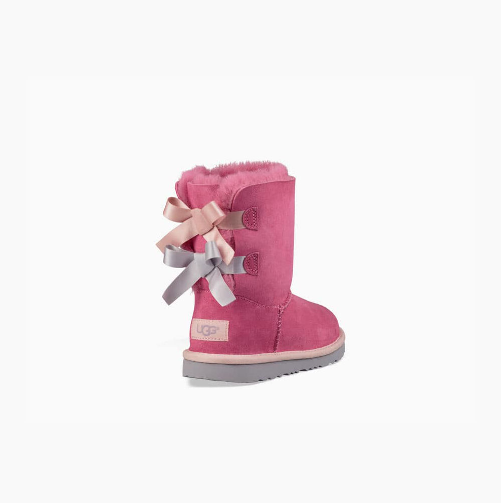 UGG Bailey Bow II Bow Boots Kinder Rosa Blau Schweiz | 3S4DL5FB