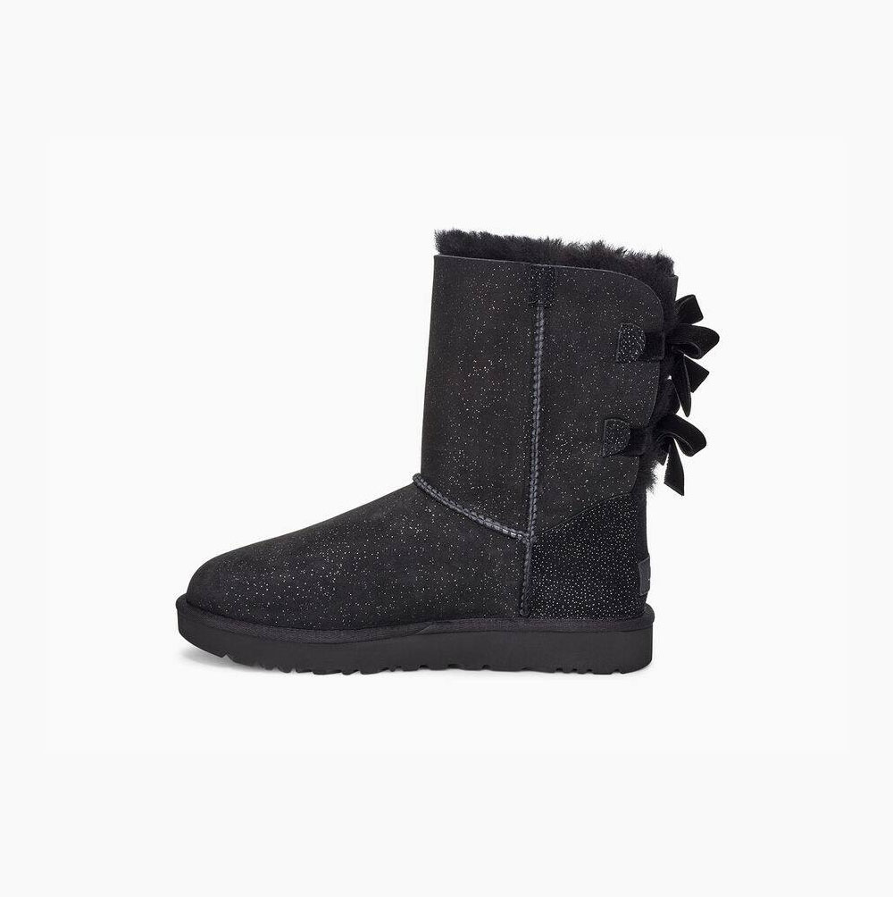 UGG Bailey Bow II Twinkle Bow Boots Damen Schwarz Schweiz | AYTXW6UG