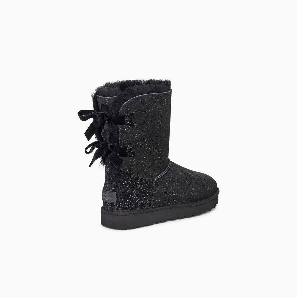 UGG Bailey Bow II Twinkle Bow Boots Damen Schwarz Schweiz | AYTXW6UG