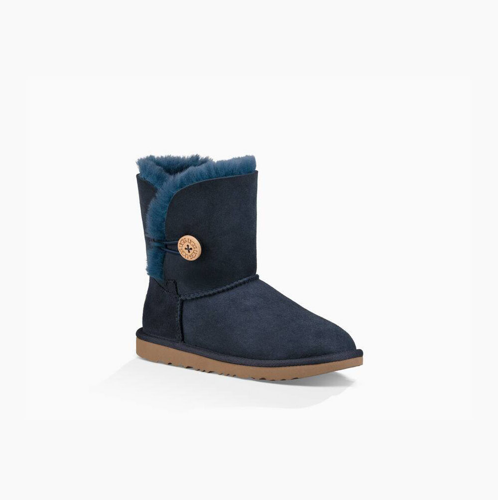 UGG Bailey Button II Button Boots Kinder Navy Schweiz | 7HVXC6HB