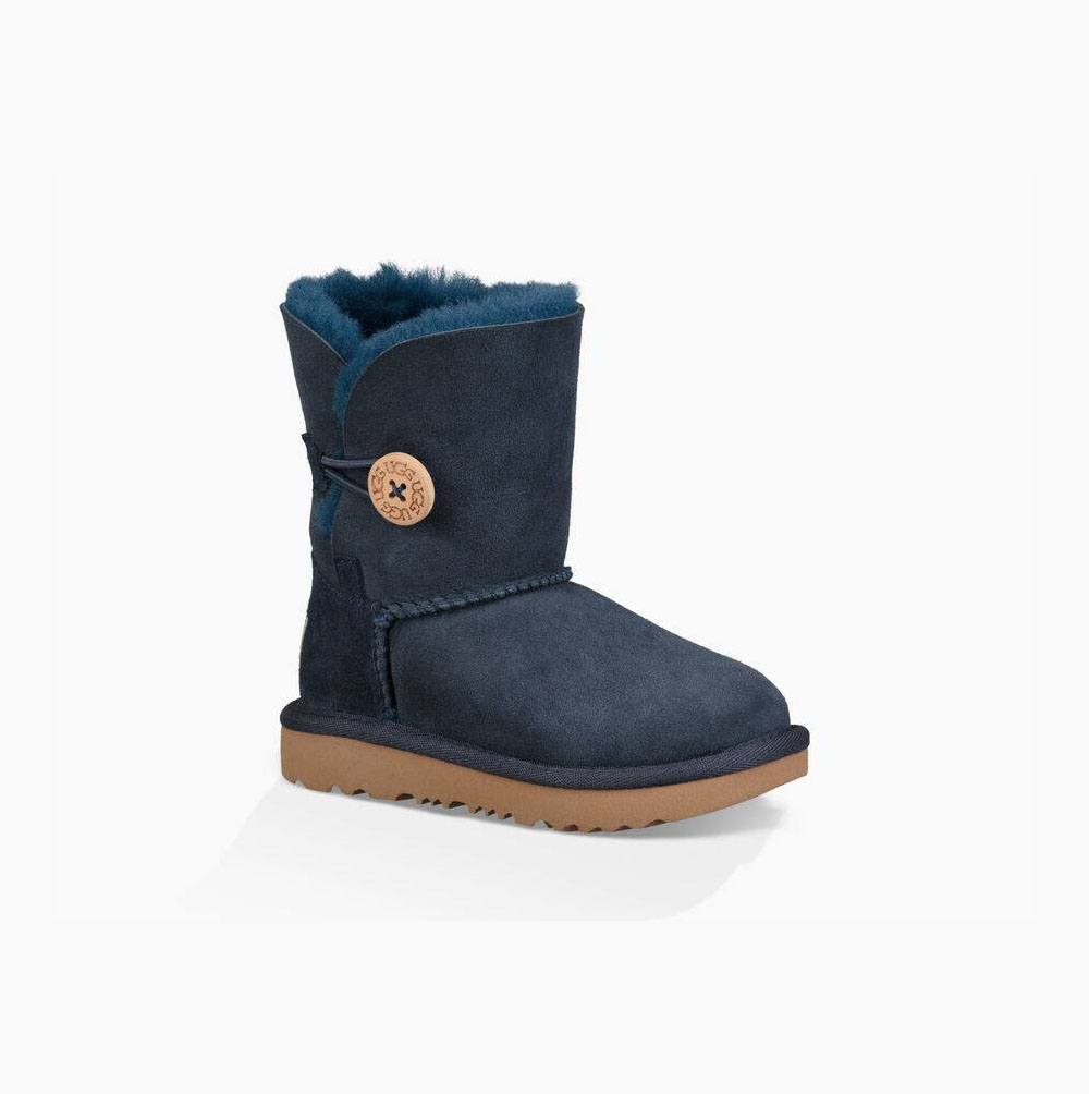 UGG Bailey Button II Button Boots Kinder Navy Schweiz | 93L5OT3X