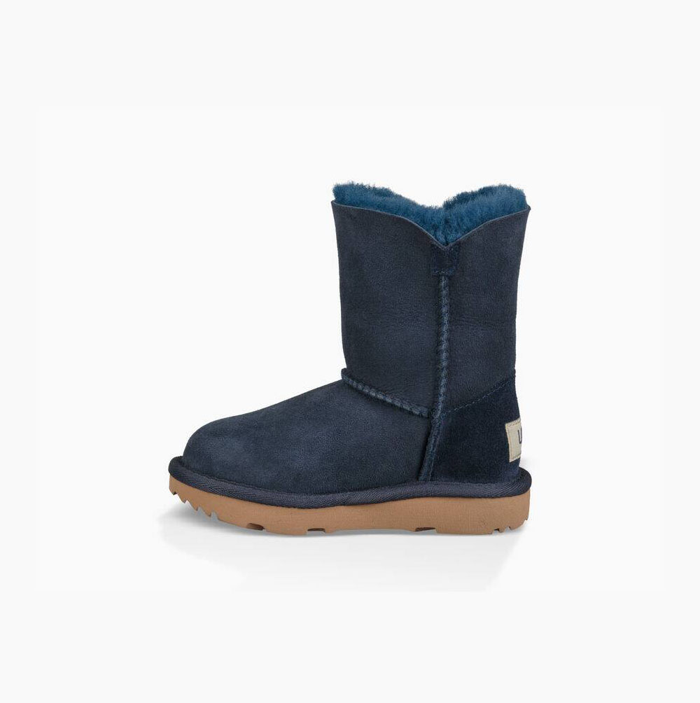 UGG Bailey Button II Button Boots Kinder Navy Schweiz | 93L5OT3X