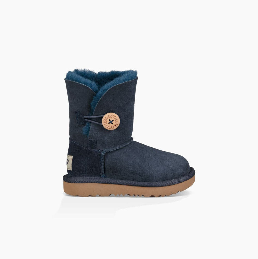 UGG Bailey Button II Button Boots Kinder Navy Schweiz | 93L5OT3X