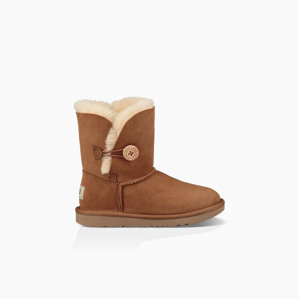 UGG Bailey Button II Button Boots Kinder Braun Schweiz | WZC7VLWP