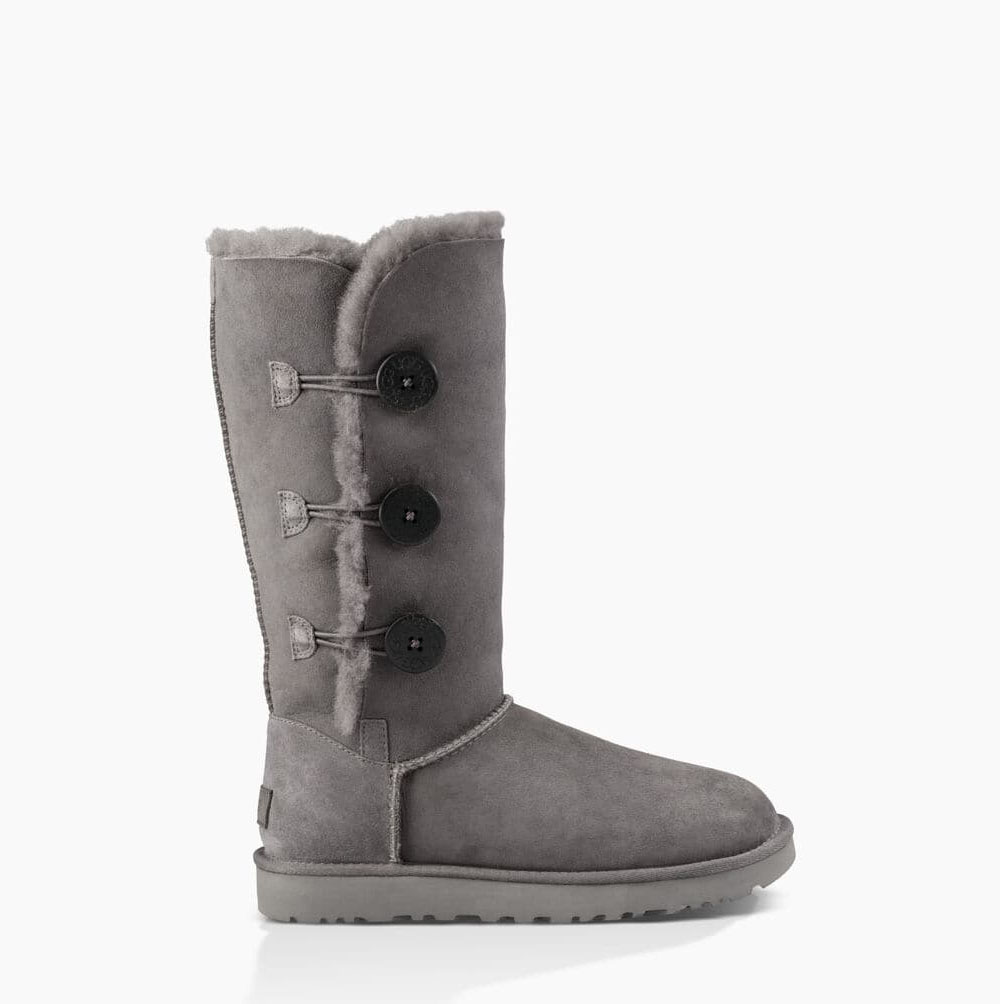 UGG Bailey Button Triplet II Button Boots Damen Grau Schweiz | VWILIEYB