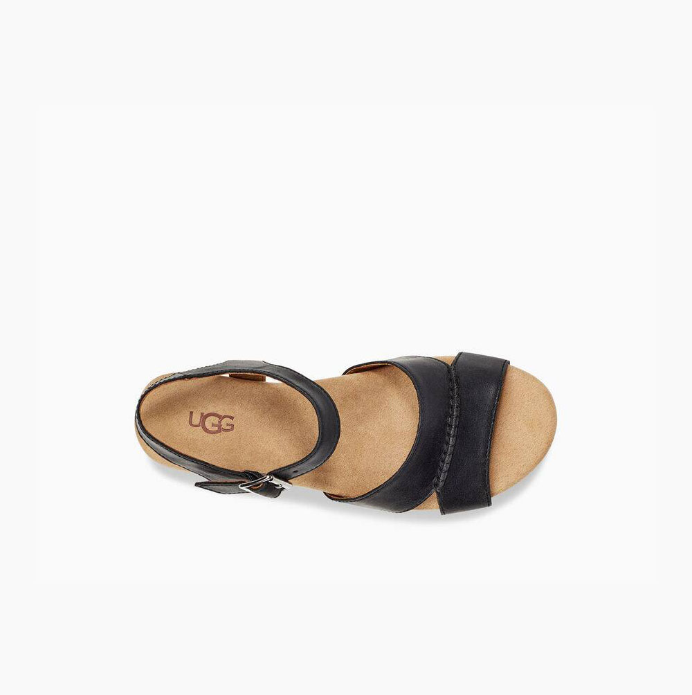 UGG Berryessa Keilabsatz Sandalen Damen Schwarz Schweiz | 9EROYEJO