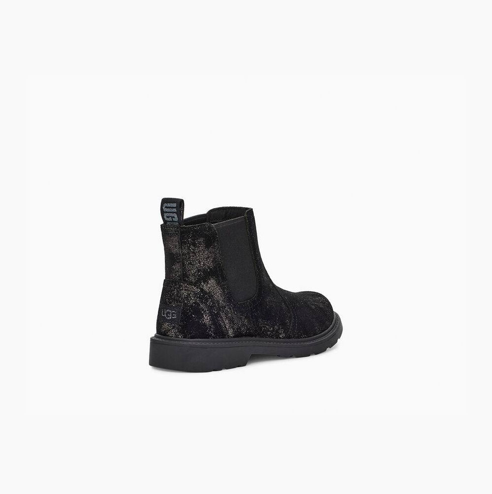 UGG Bolden Metallic Chelsea Boots Kinder Schwarz Schweiz | U0NIJ9SN