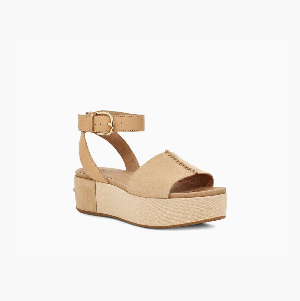 UGG Chapala Plateau Sandalen Damen Beige Schweiz | F70KA4ZB