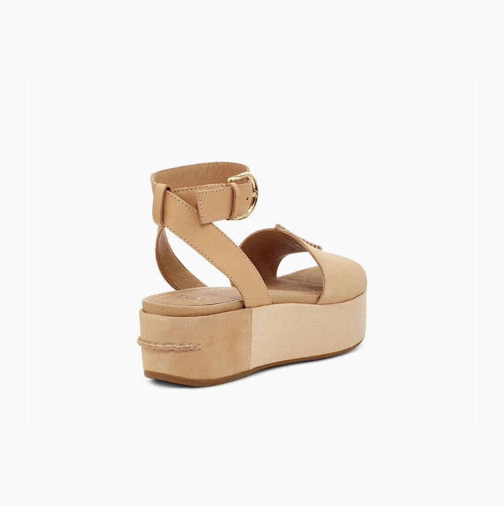 UGG Chapala Plateau Sandalen Damen Beige Schweiz | F70KA4ZB