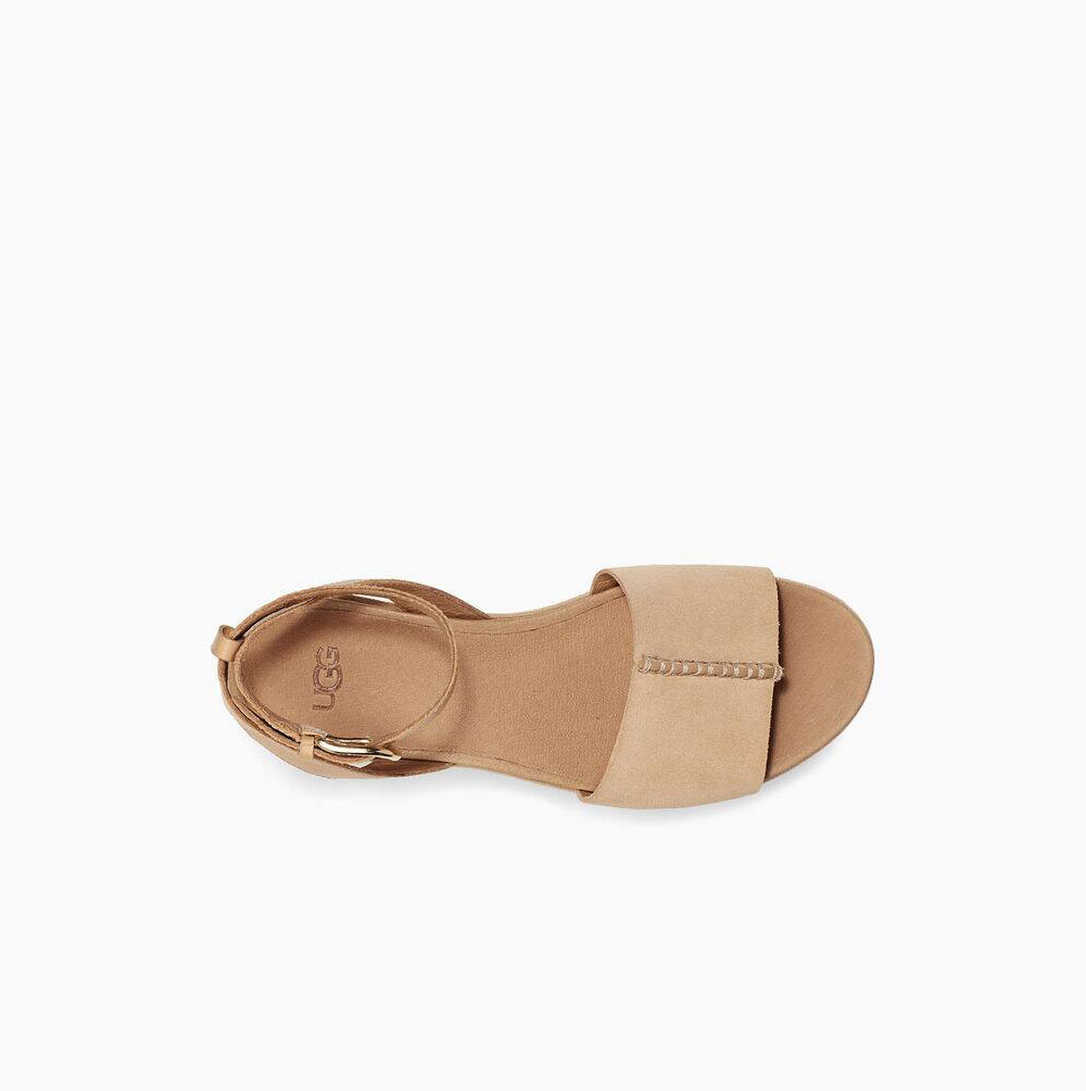 UGG Chapala Plateau Sandalen Damen Beige Schweiz | F70KA4ZB