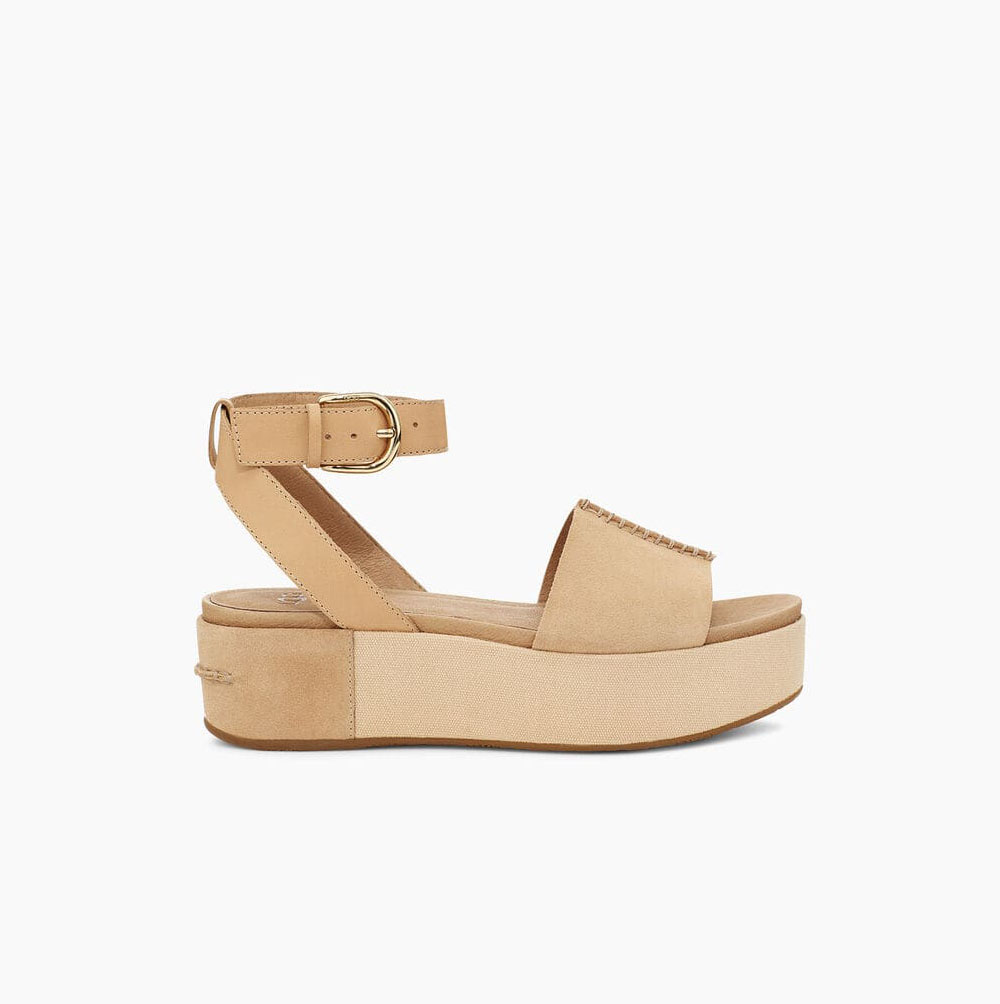 UGG Chapala Plateau Sandalen Damen Beige Schweiz | F70KA4ZB