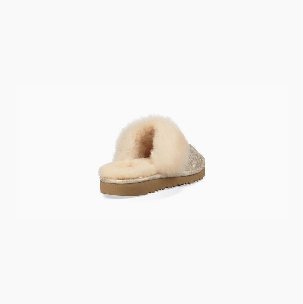 UGG Cozy II Metallic Hausschuhe Kinder Gold Schweiz | QYIOYVY9