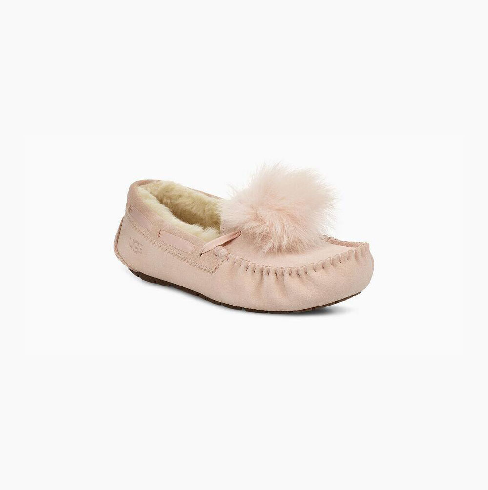 UGG Dakota Pom Pom Loafers Damen Hellrosa Schweiz | YN8A2F6O