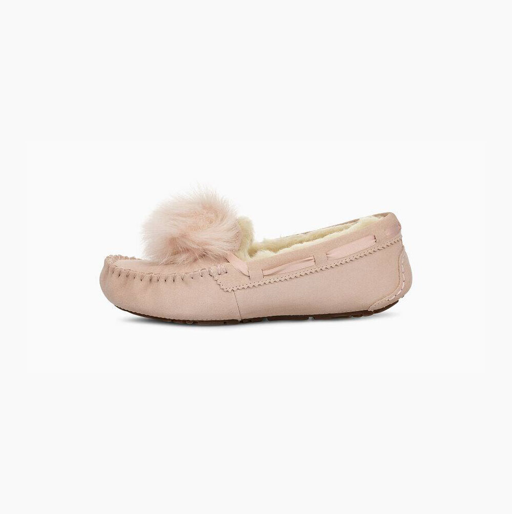 UGG Dakota Pom Pom Loafers Damen Hellrosa Schweiz | YN8A2F6O