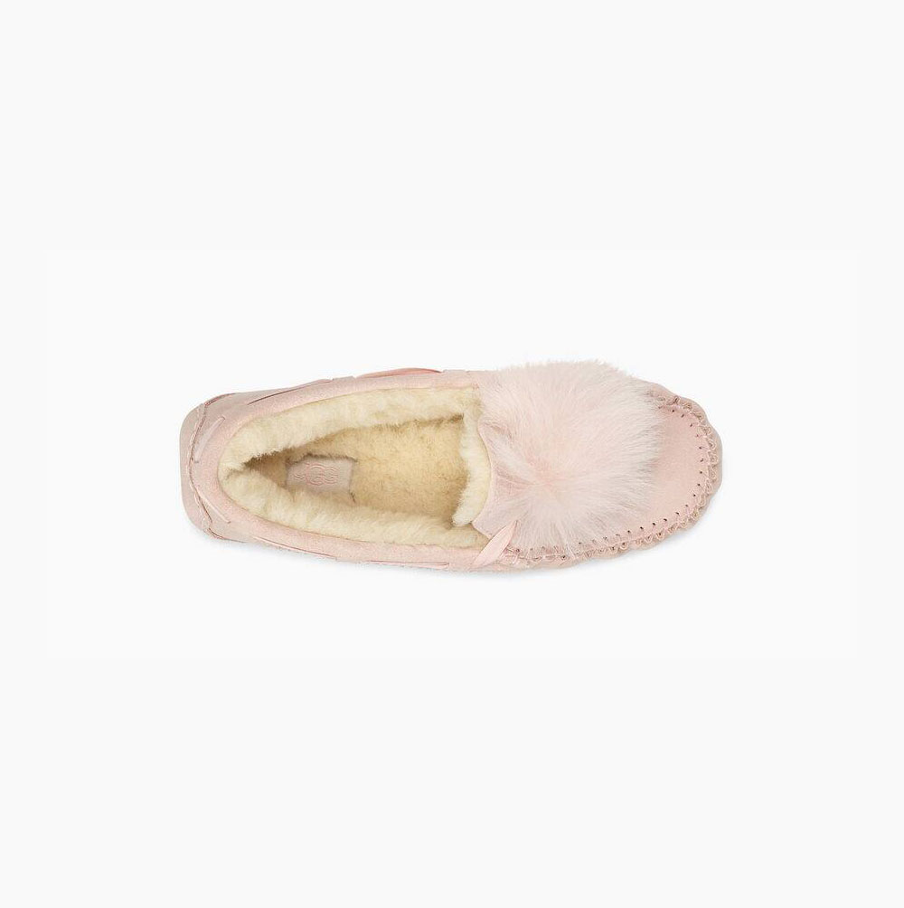 UGG Dakota Pom Pom Loafers Damen Hellrosa Schweiz | YN8A2F6O