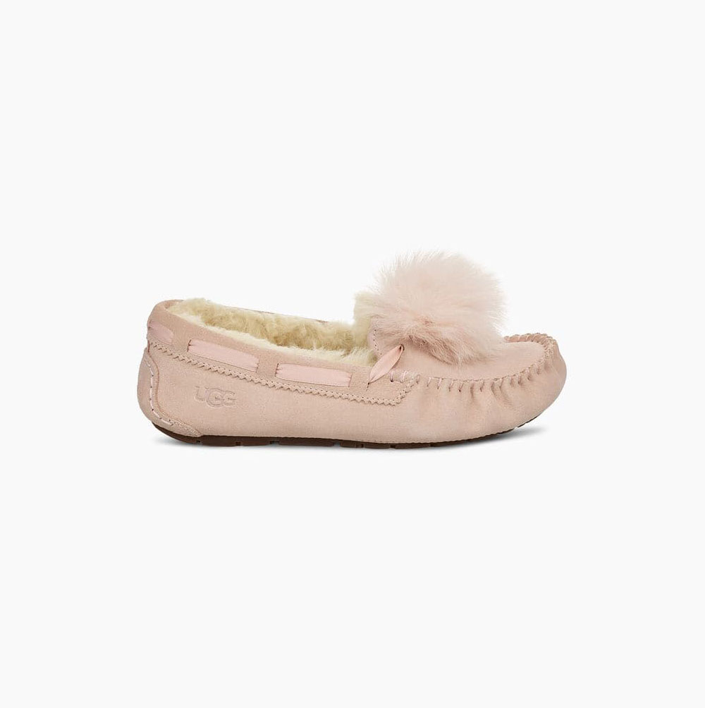 UGG Dakota Pom Pom Loafers Damen Hellrosa Schweiz | YN8A2F6O