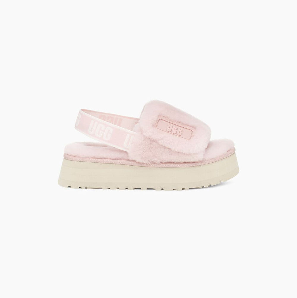 UGG Disco Badelatschen Hausschuhe Plateau Damen Rosa Schweiz | SSAZFBEO