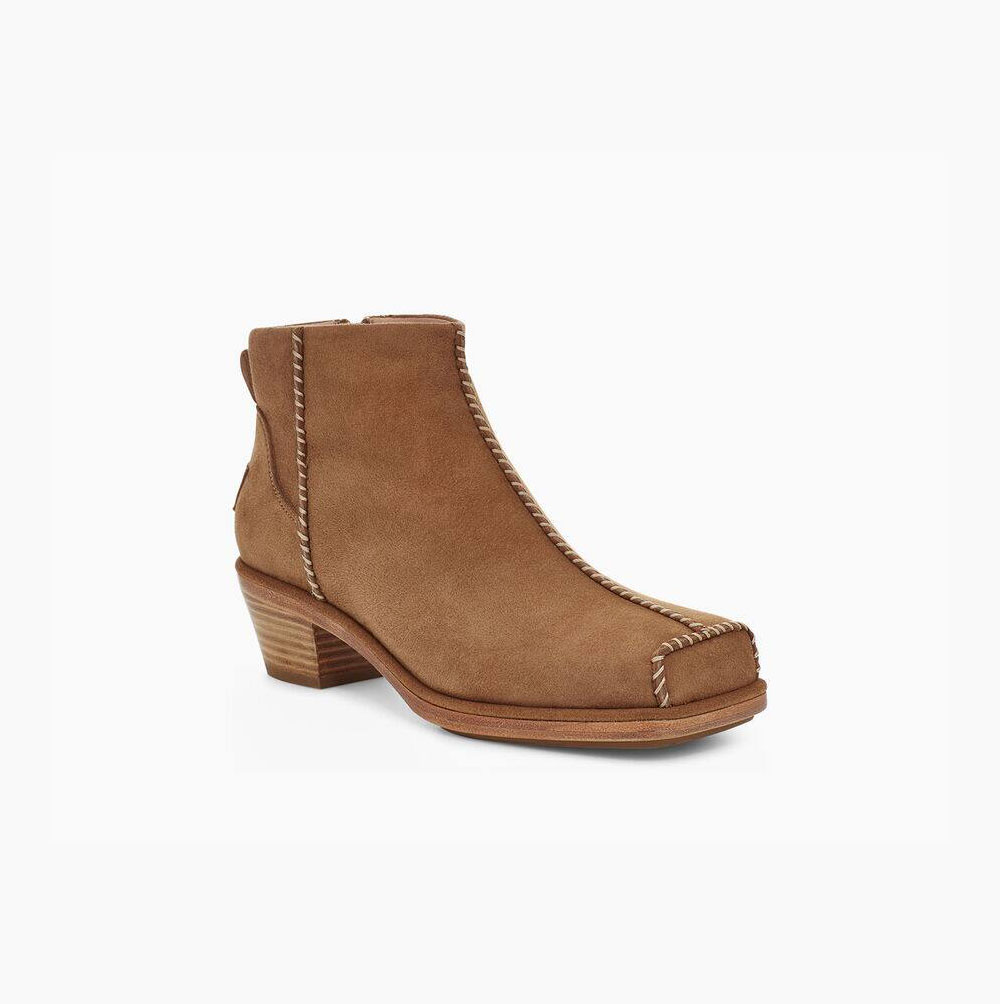 UGG Eckhaus Latta Block Cowboy Stiefeletten Damen Braun Schweiz | KS0Y6PAH