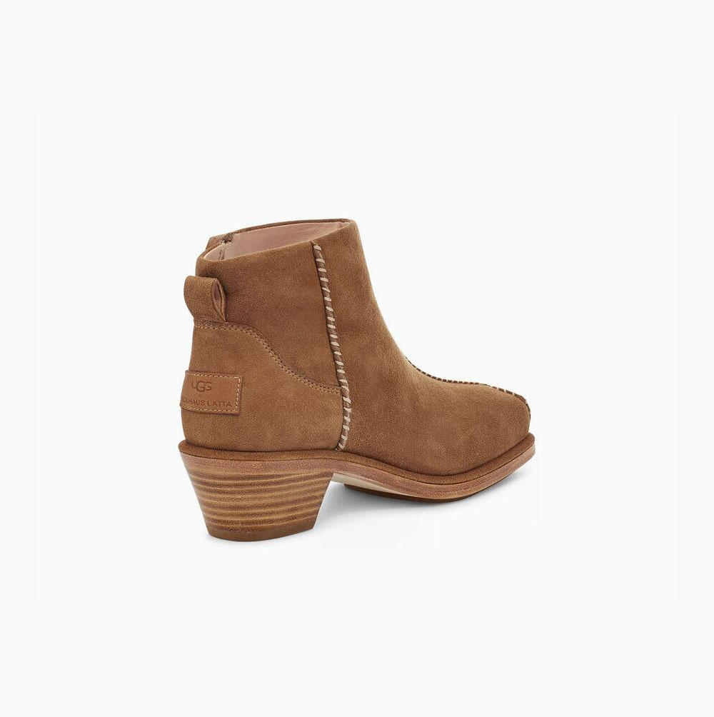 UGG Eckhaus Latta Block Cowboy Stiefeletten Damen Braun Schweiz | KS0Y6PAH