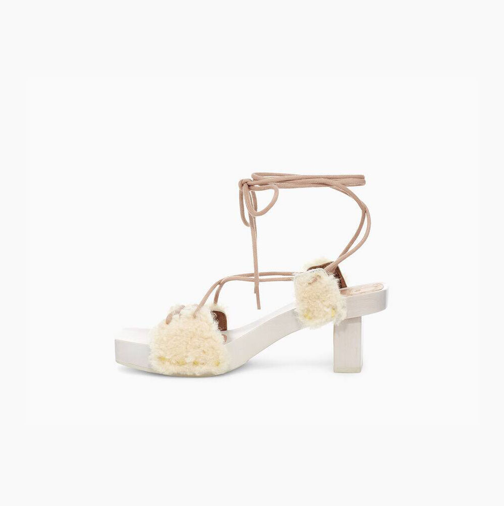 UGG Eckhaus Latta Pilar Heeled Sandals Damen Beige Schweiz | P6KY0UL0