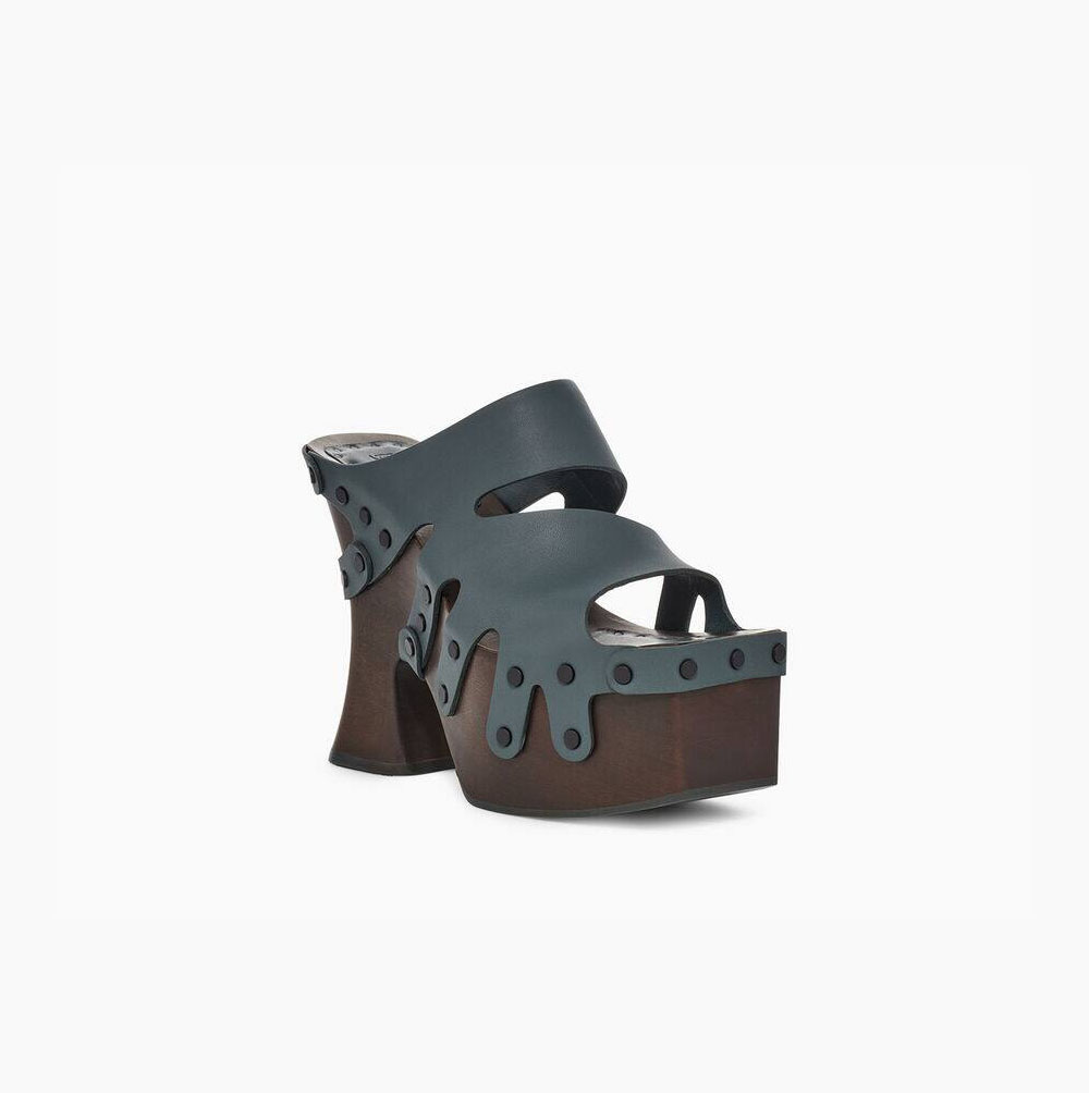 UGG Eckhaus Latta Squid Heeled Sandals Damen Grau Braun Schweiz | 5HMITR0D