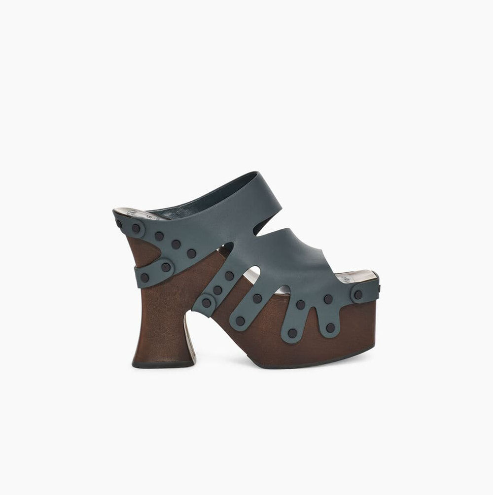 UGG Eckhaus Latta Squid Heeled Sandals Damen Grau Braun Schweiz | 5HMITR0D