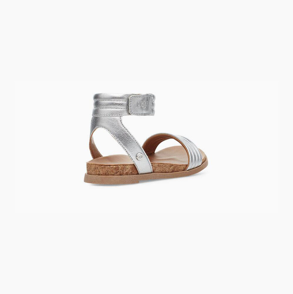 UGG Ethena Sandalen Kinder Silber Schweiz | L87Q3DVD