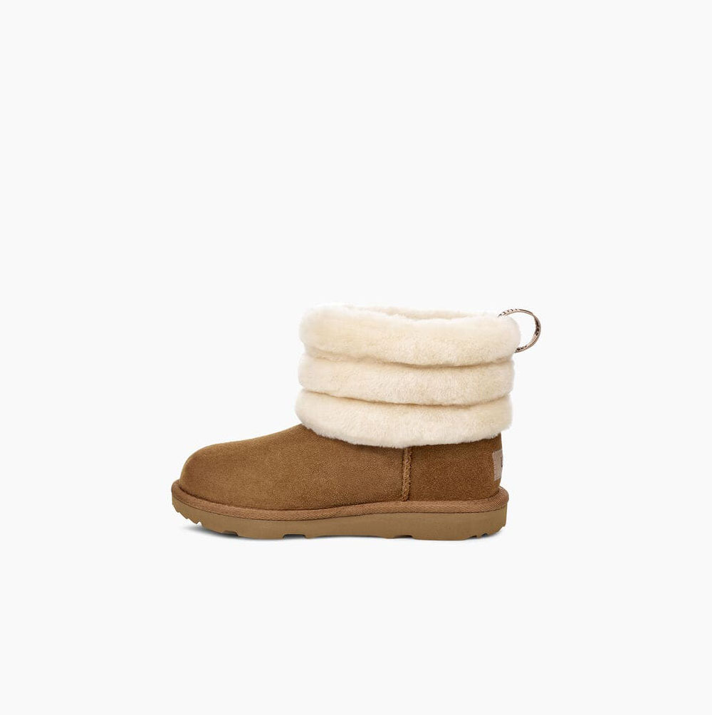 UGG Fluff Mini Gesteppte Stiefel Kinder Braun Schweiz | LU4MLG7A