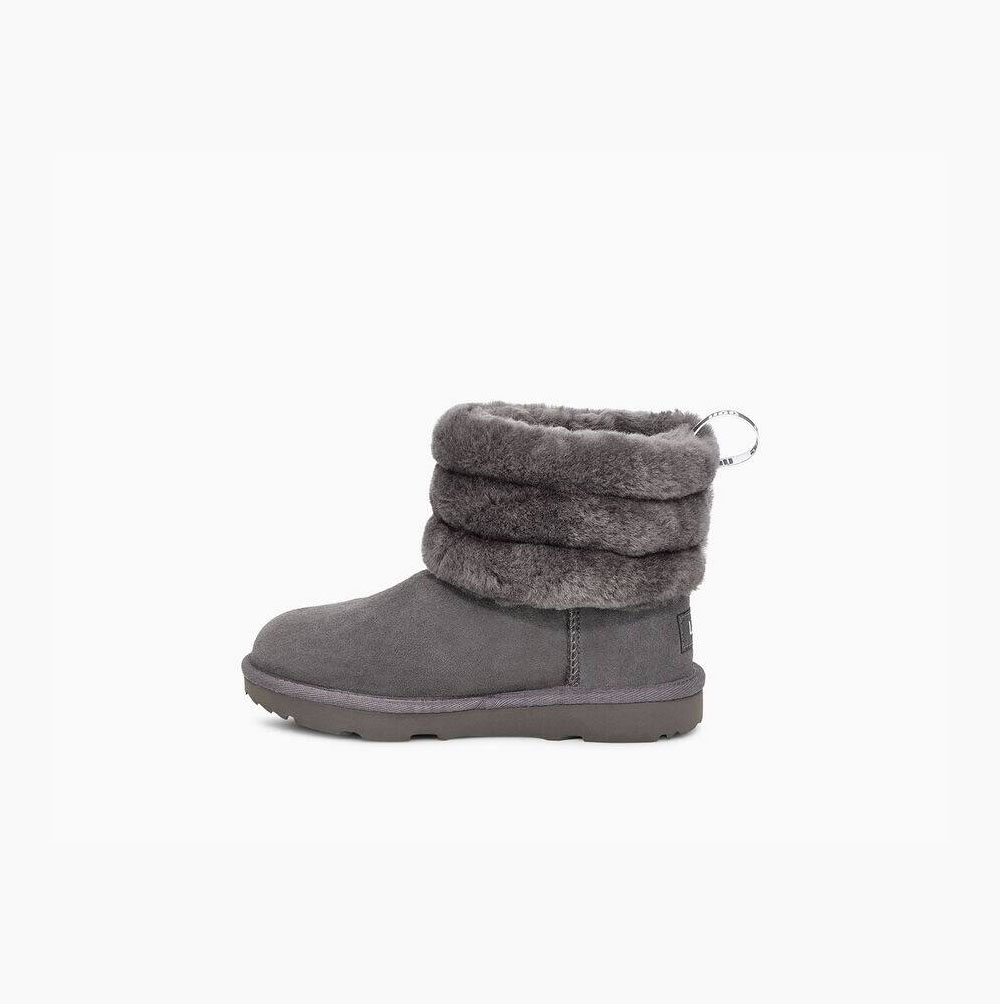 UGG Fluff Mini Gesteppte Stiefel Kinder Tiefesgrau Schweiz | AXCG389H