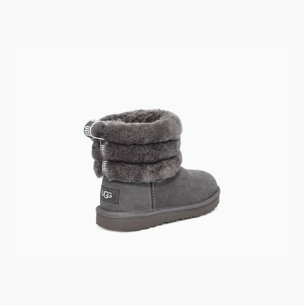 UGG Fluff Mini Gesteppte Stiefel Kinder Tiefesgrau Schweiz | AXCG389H