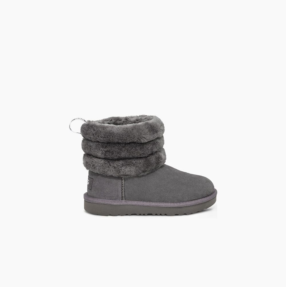 UGG Fluff Mini Gesteppte Stiefel Kinder Tiefesgrau Schweiz | AXCG389H