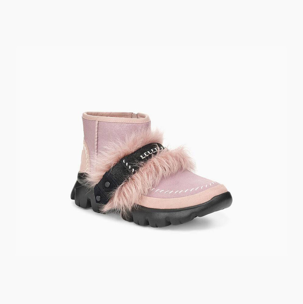 UGG Fluff Punk Stiefeletten Damen Rosa Schweiz | WW6RJ214