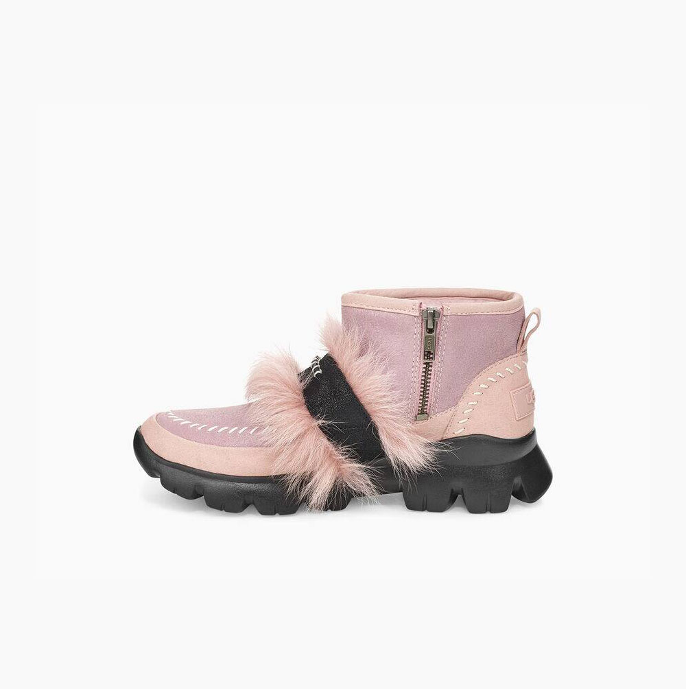 UGG Fluff Punk Stiefeletten Damen Rosa Schweiz | WW6RJ214