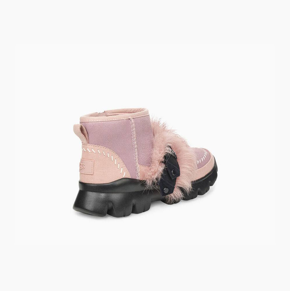 UGG Fluff Punk Stiefeletten Damen Rosa Schweiz | WW6RJ214