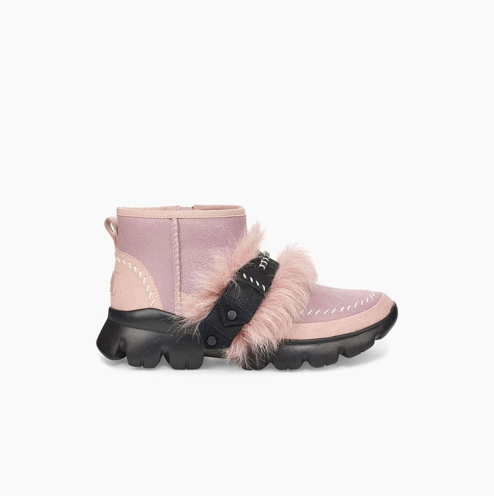 UGG Fluff Punk Stiefeletten Damen Rosa Schweiz | WW6RJ214