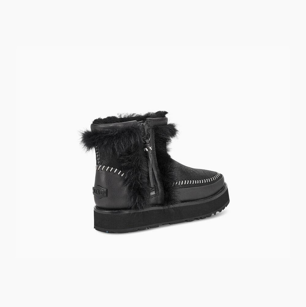 UGG Fluff Punk Winterstiefel Damen Schwarz Schweiz | FA3RN4G2