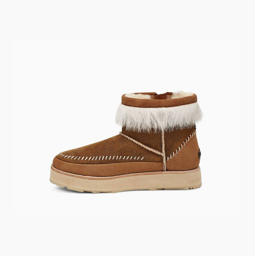 UGG Fluff Punkt Winterstiefel Damen Braun Schweiz | NHNZPV7G