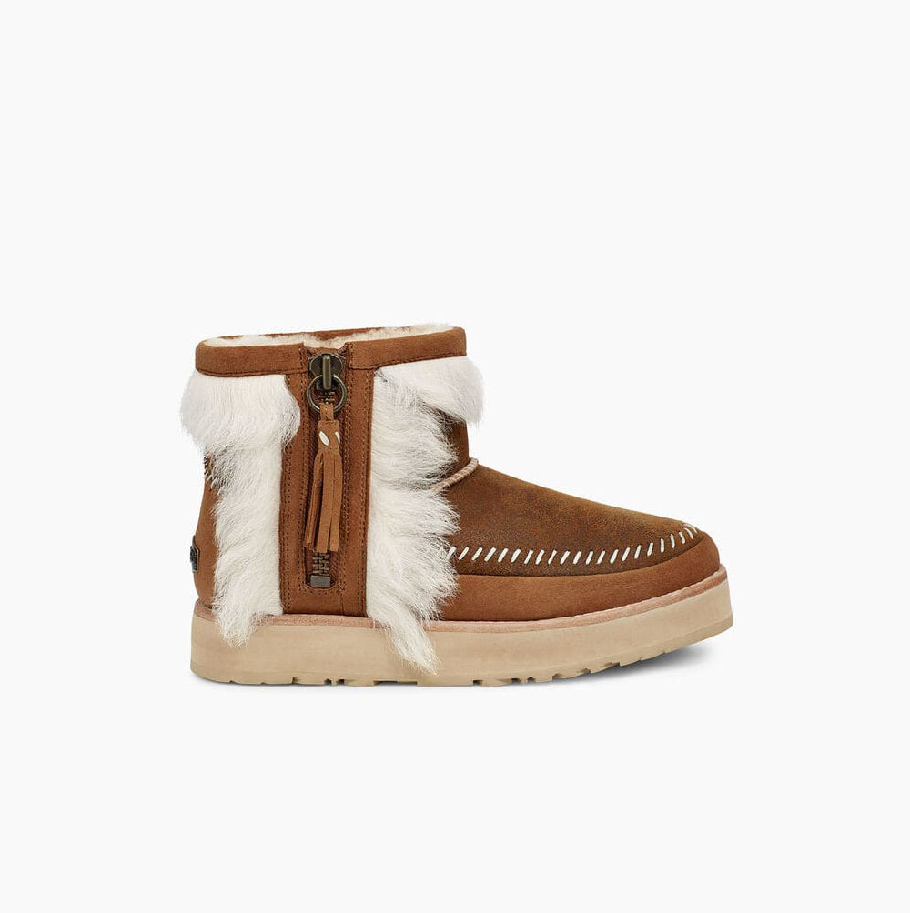 UGG Fluff Punkt Winterstiefel Damen Braun Schweiz | NHNZPV7G