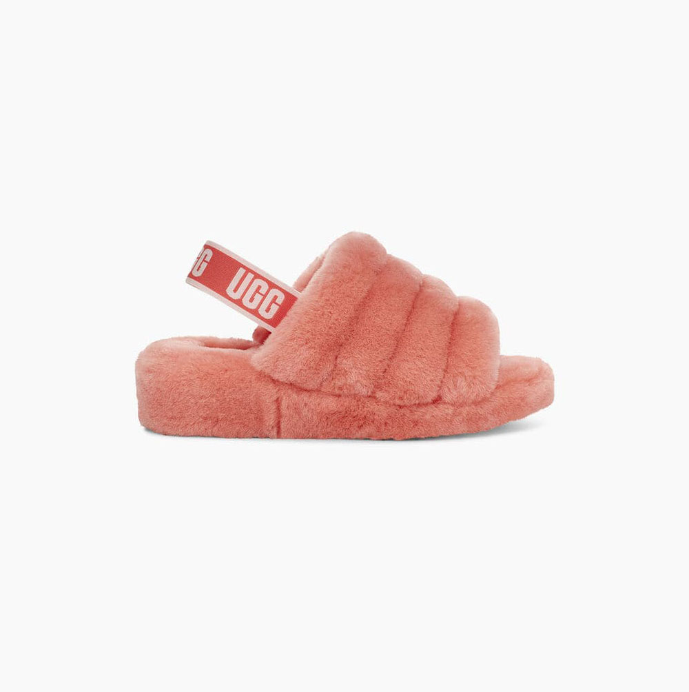 UGG Fluff Yeah Badelatschen Sandalen Damen Koralle Schweiz | 2ZH1EVVM