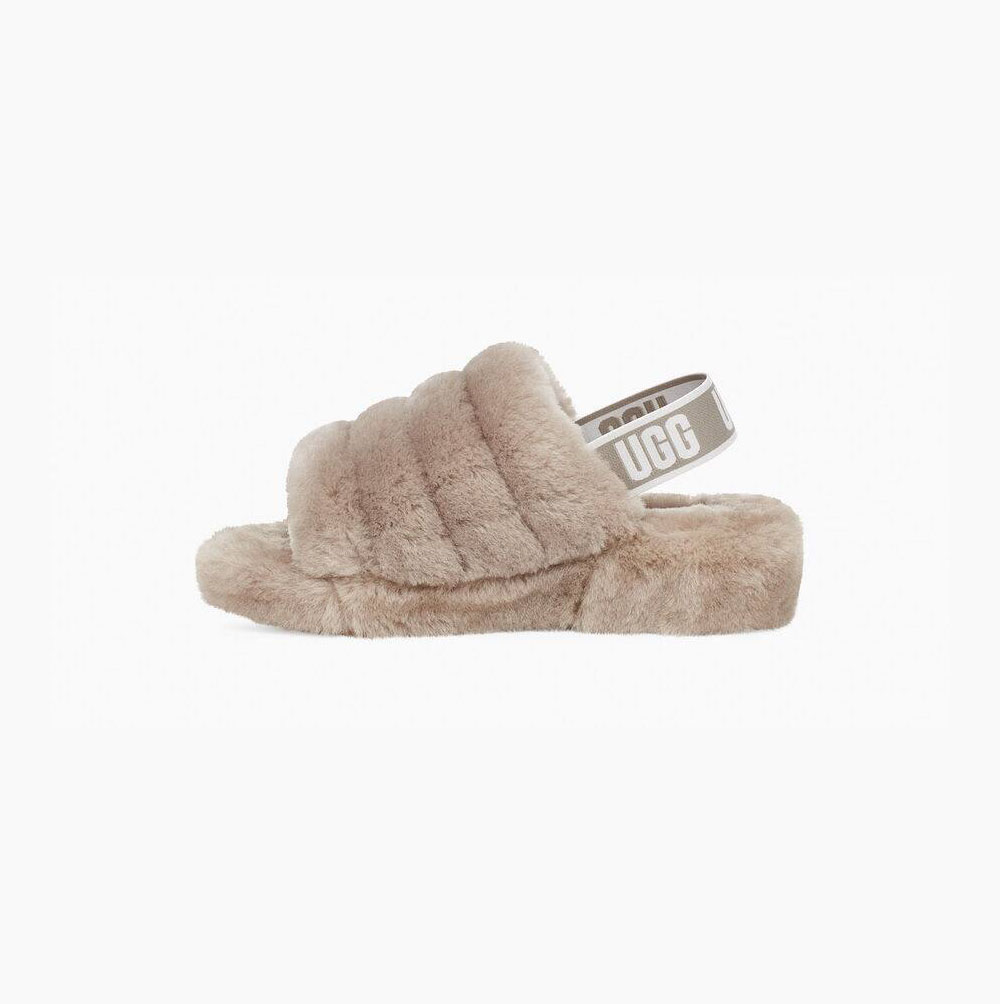 UGG Fluff Yeah Badelatschen Sandalen Damen Beige Schweiz | I0NI1Z2R