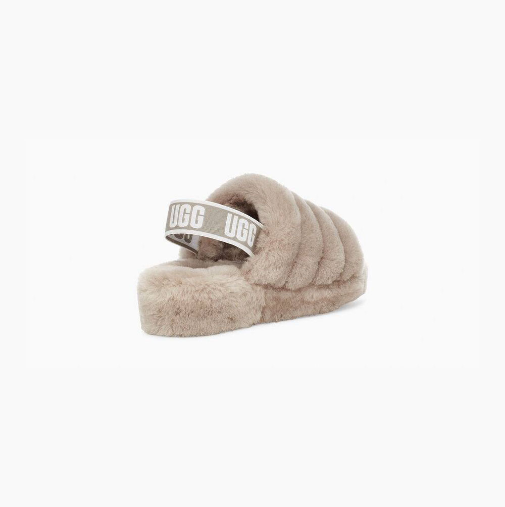 UGG Fluff Yeah Badelatschen Sandalen Damen Beige Schweiz | I0NI1Z2R