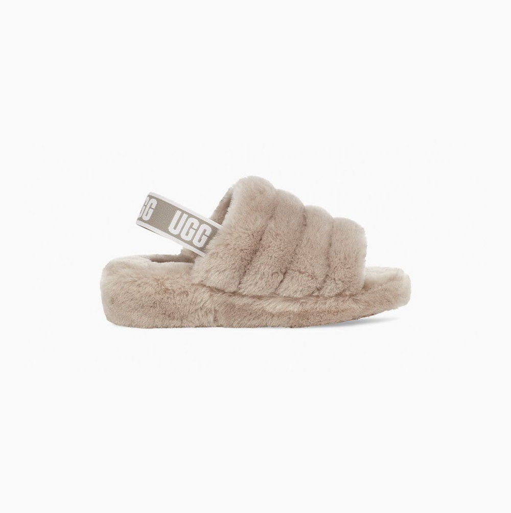 UGG Fluff Yeah Badelatschen Sandalen Damen Beige Schweiz | I0NI1Z2R