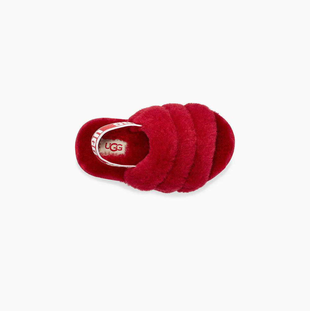 UGG Fluff Yeah Badelatschen Sandalen Kinder Rot Schweiz | E3U460FT